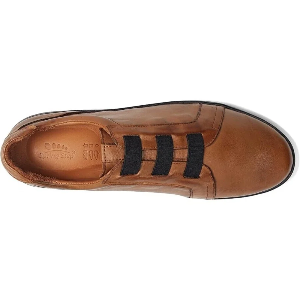 Spring Step Pinna Sneakers Women's US 8.5 Brown Leather Almond Toe Shoes KHD472